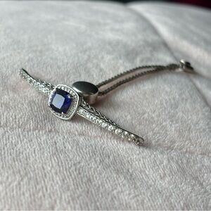 Elegant Silver and Blue Bracelet